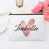 Personalized Makeup Bag Bridesmaid Custom Name Holiday Wedding Bachelorette Party Gifts Canvas Monogram Cosmetic Zipper Pouch 4