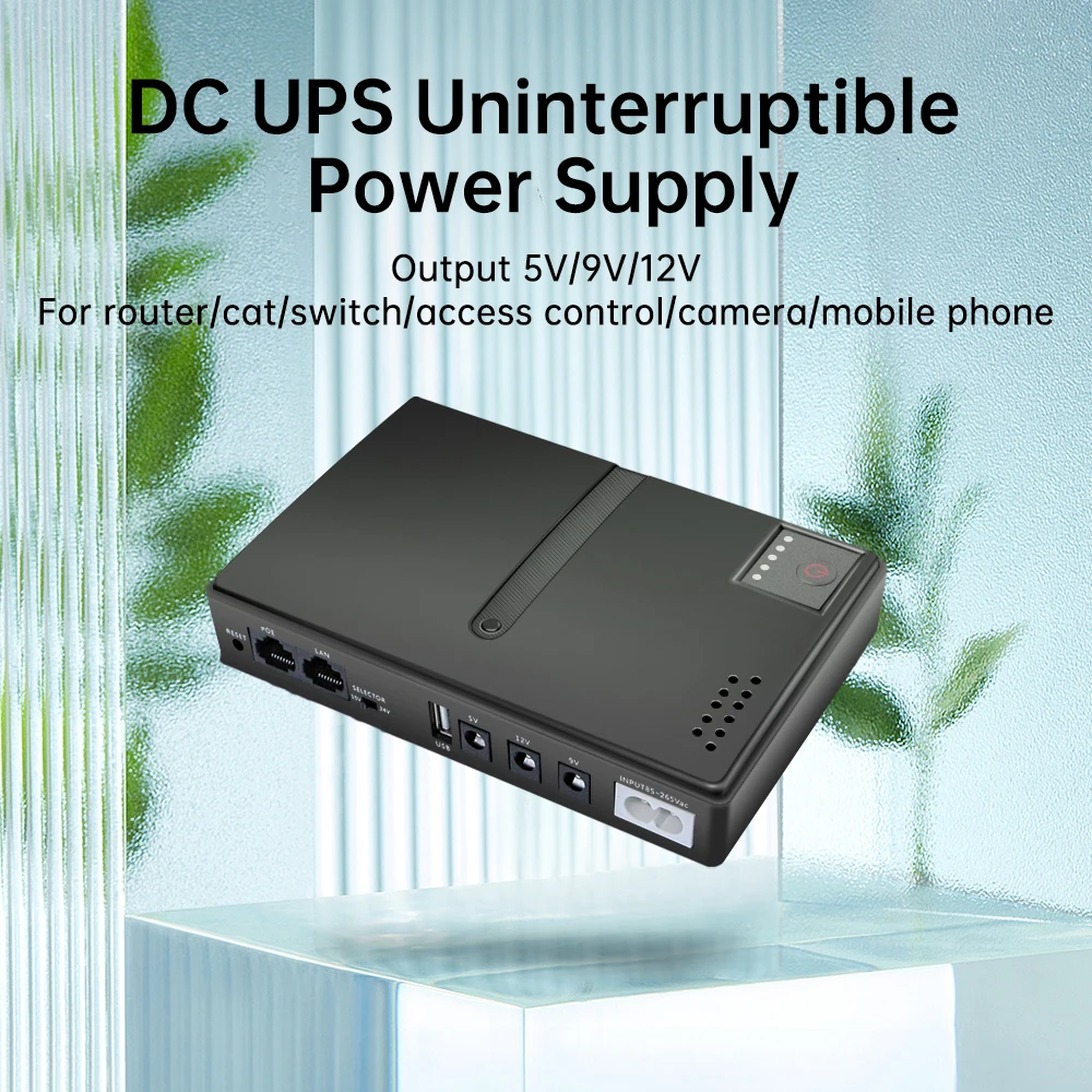 DC1018L AC85-265V Router 5V9V12V Fiber Optic Modem Monitoring Backup Ups Uninterruptible Power Supply For 18650 Lithium Battery