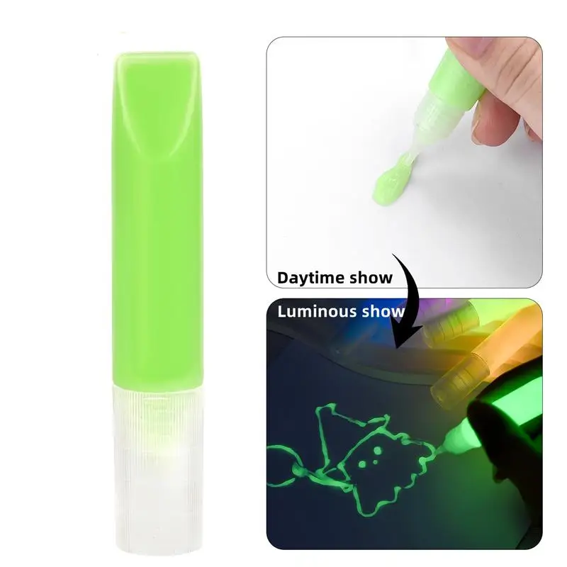 6ml 형광 발광 페인트 에폭시 수지 안료 어두운 곳에서 빛나는 안료 가루 인광체 글리터 장 보석 제작 용품