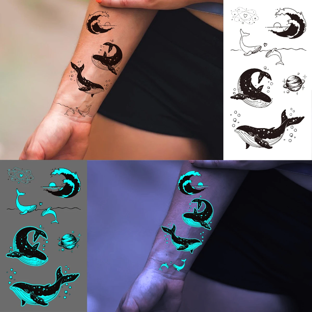 Herbal Juice Dolphin Tattoo Stickers for Women Wrist Cute Temporary Tattoos  Waterproof Fake Tattoo Lasting Fish Tattoo Stickers - AliExpress