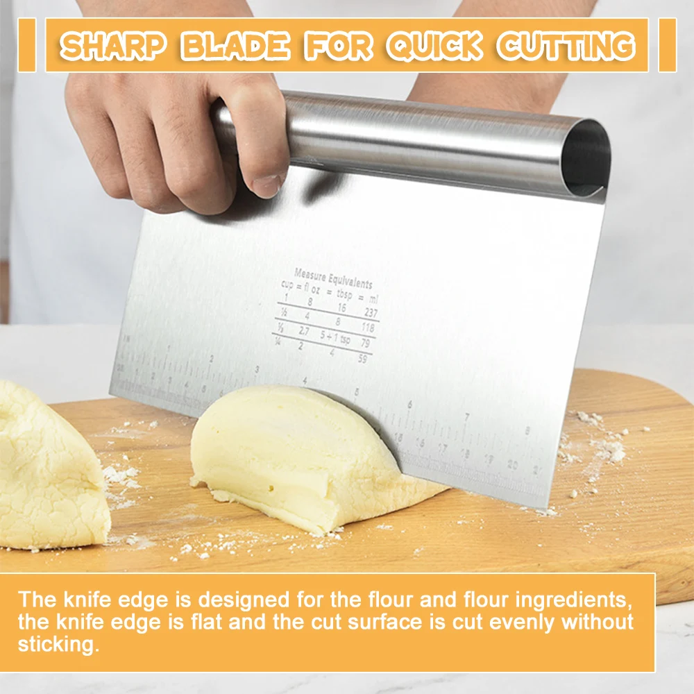Cake Scraper Stainless Steel Scraper Pizza Dough Cutters Tools Kitchen Baking Pastry Dough Spatulas Pastry Tools dough scraper baking tool dough cutter baking accessories cake scraper baking spatula