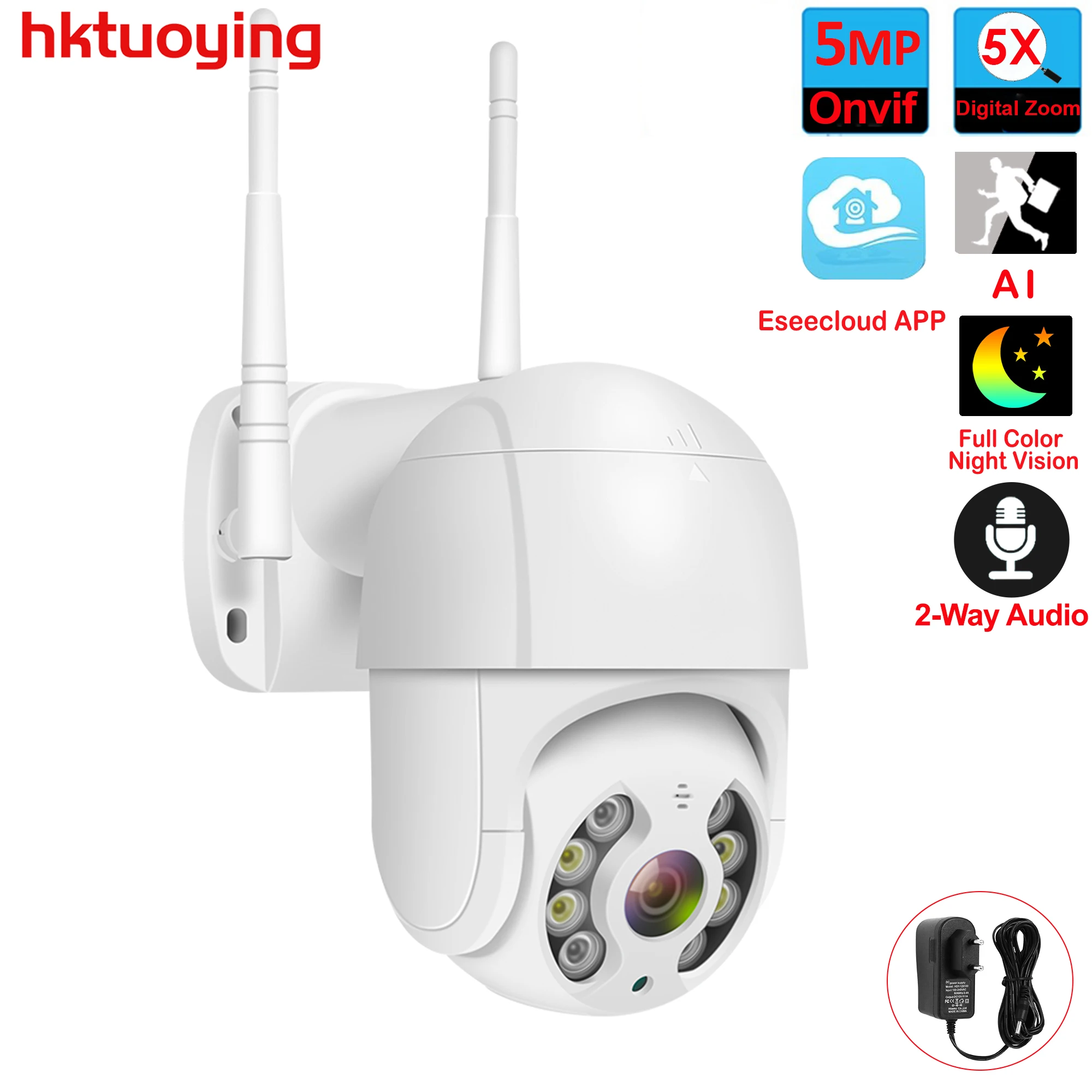 5MP3MP Wireless PTZ IP Camera WIFI 5X Digital Zoom Outdoor Security Camera for CCTV NVR Kit IPPro Eseecloud APP