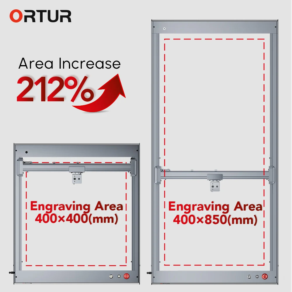 ORTUR OLM3 Y-axis Extension Kit 850x400mm for Engraving Cutting Machine