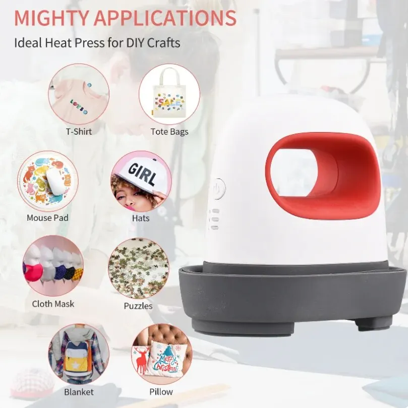 Mini Macchina Della Pressa Di Calore Tshirt Stampa Facile Riscaldamento Transfer Press Lronmachines Per Coperta In Pelle Portatile Fai Da Te Home Busi