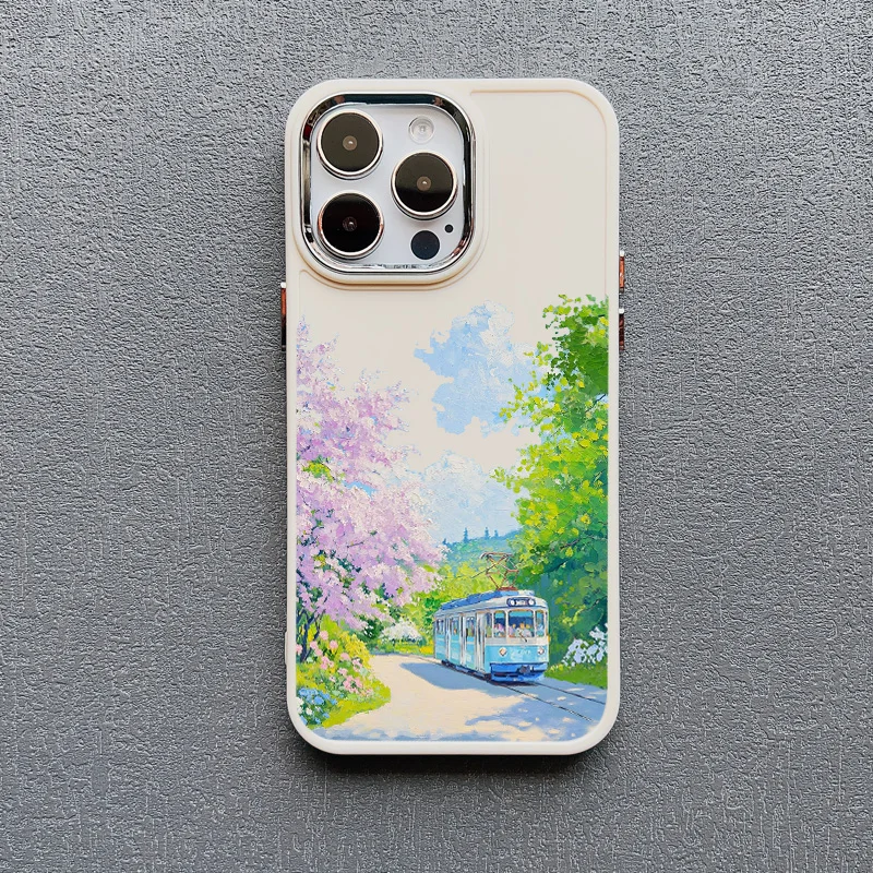 Journey Scenery Bus Silikon-Handyhülle für Telefon 16 15 14 11 Pro Max Plus 13 12 Pro Max X XR XS 8 7 Plus SE2 stoßfeste Abdeckungen – Detail 4