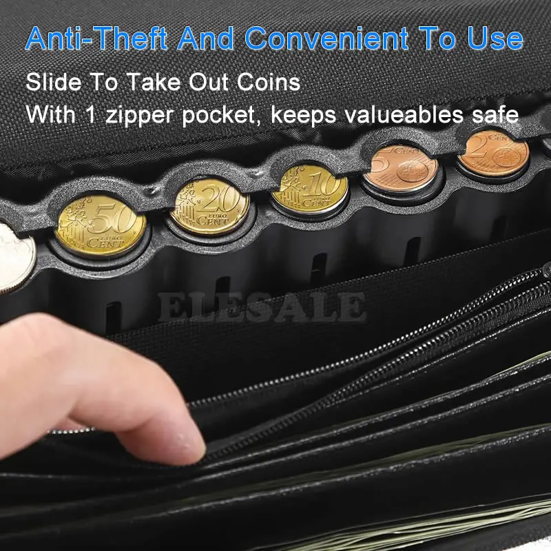 Multi Pocket Waist Bag Wallet With Euro Coin Dispenser Waiter