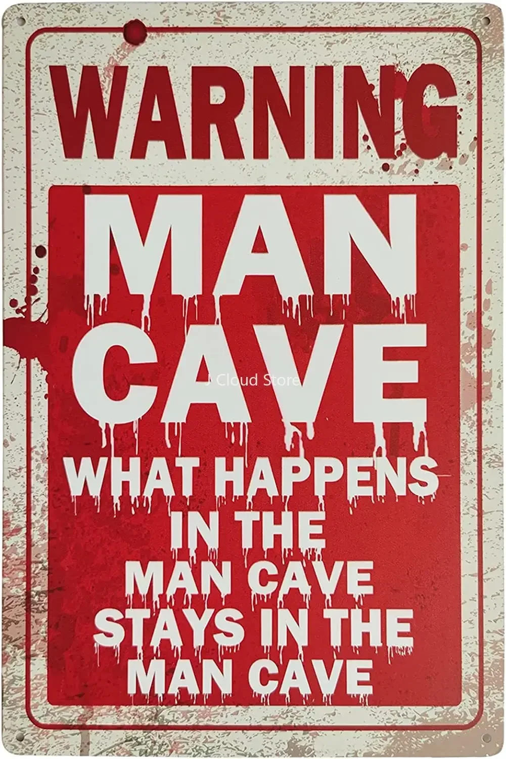 

Warning Man Cave What Happens in the Cave Vintage Tin Bar Sign Funny Home Mancave Signs for for Bars, Cafes Pubs, Garage