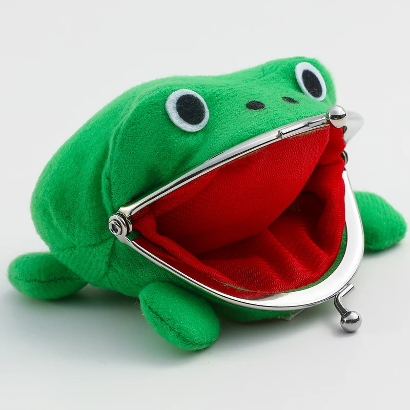 Frog purse Trending Products Adorable Anime Frog Wallet Coin Purse Key Chain Cute Plush Frog Cartoon Cosplay Purse for Women Bag Accessorie