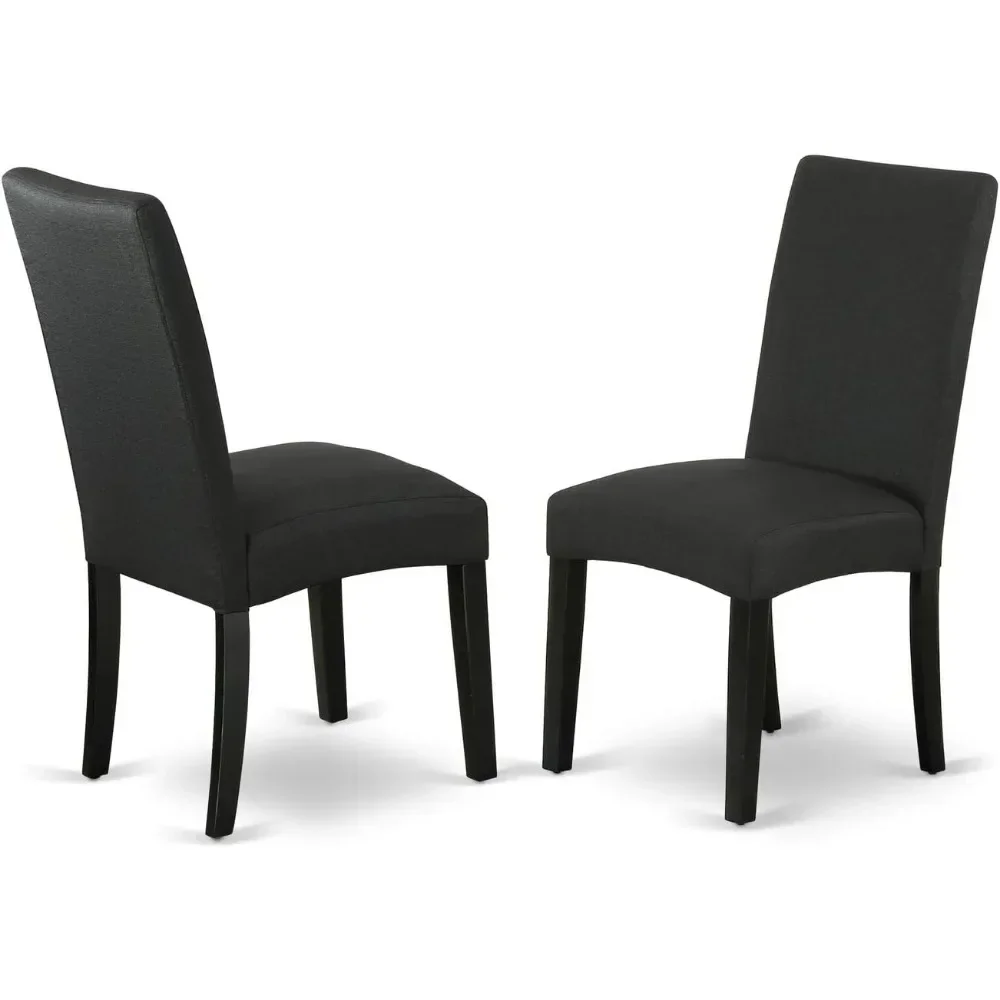 7 Piece Set Consist of a Rectangle Dining Room Table with Butterfly Leaf and 6 Black Color 4