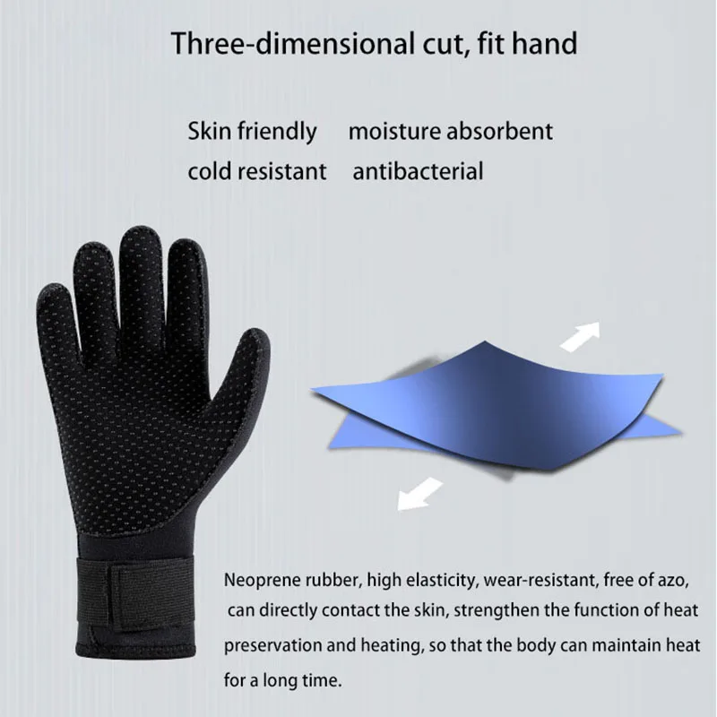 Neoprene Diving Palm Gloves for Men Keep Warm Wear Resistant Windsurf Spearfishing Kayaks Gloves Underwater Accessories 3mm 5mm 2