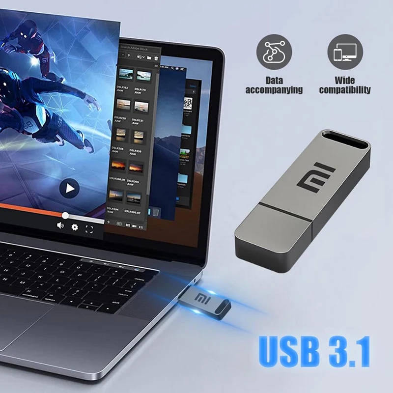 샤오미 오리지널 USB 3.1 플래시 드라이브, 고속 펜 드라이브, 1TB 금속 방수 대용량 휴대폰 컴퓨터 저장 장치
