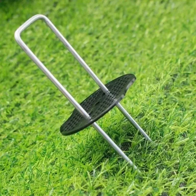 Garden Stakes 100/10x Galvanized Steel Garden Stakes U-Shape Landscape Pins Staple Ground Nail Fence Tubing Film Fixed Pegs Gardening Tools