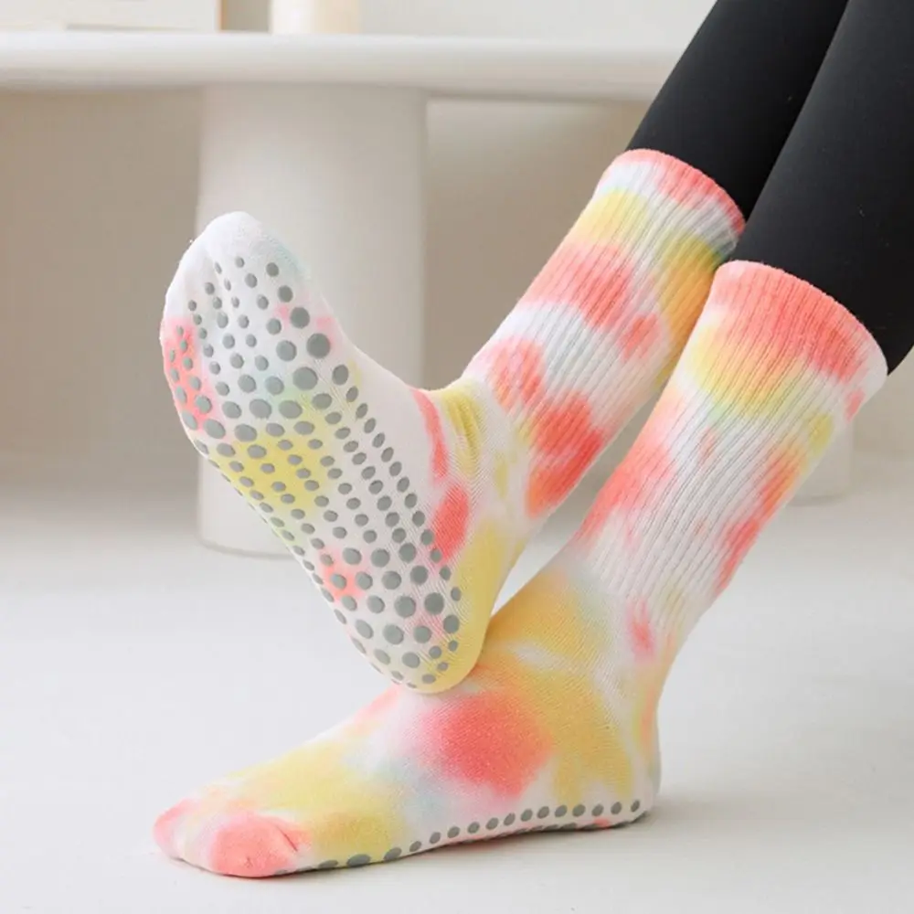 

Yoga Socks Women Cotton Breathable Non Slip Toe Socks For Ballet Pilates Barre Dance Gradient Color Sport Socks