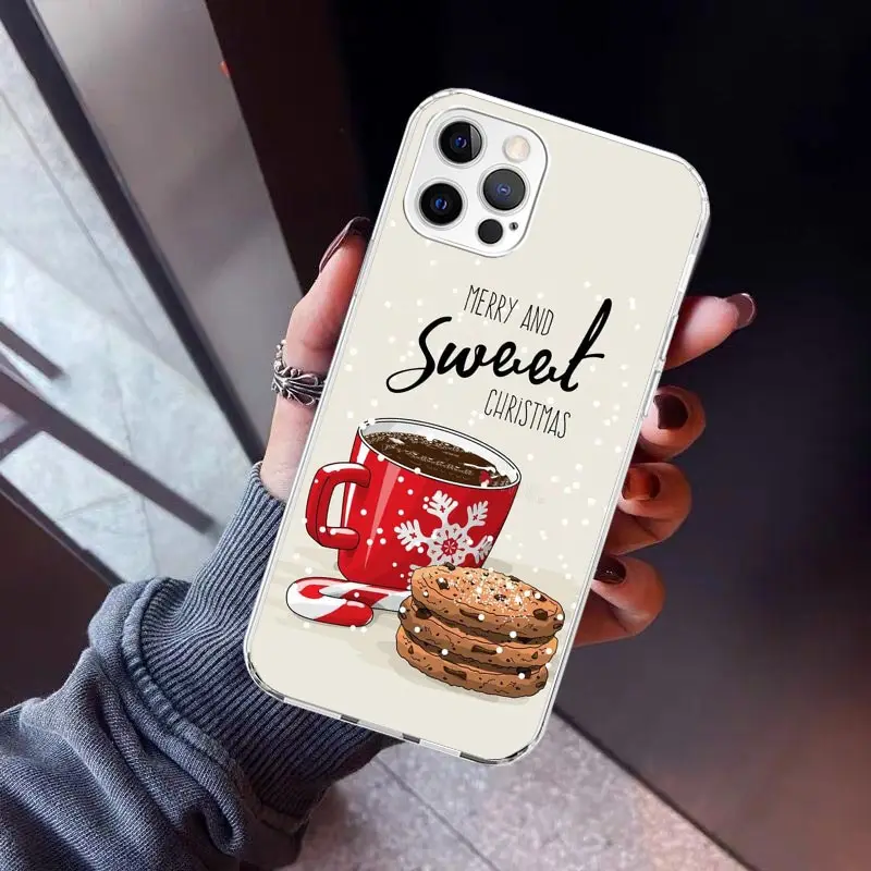 thumbnail image 1 of Funda de teléfono de Navidad para iPhone, carcasa de silicona con estampado de café de invierno para iPhone 15, 14, 13, 12 Mini, 11 Pro Max, 7 Plus, X, XS, XR, 8 + SE, 1 of 5