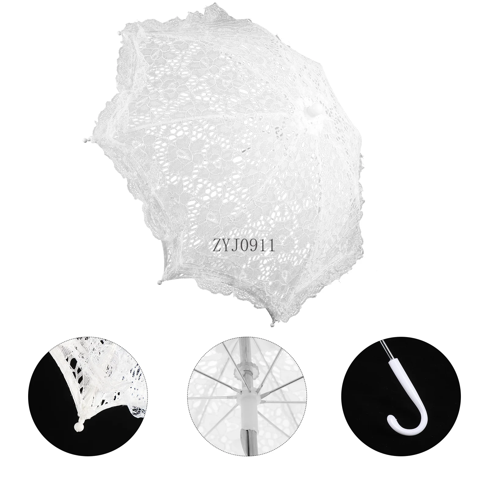 *Prop Umbrella Embroidery Parasol Elegant Craft Bride Lace Ornament White Decorative Room Performance Mini Wedding Trim Lolita