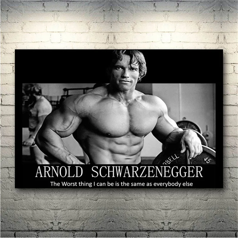 

Arnold Schwarzenegger-Bodybuilding Motivational Quote Gym Fitness Sports Print Art Canvas Poster For Living Room Decor Home Wall