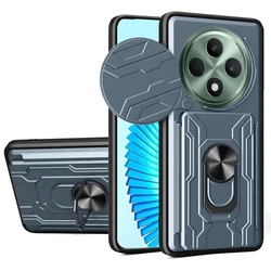 Kickstand Case with Card Pocket and Ring Stand Holder for OPPO Reno 12FS 5G (GRAY)