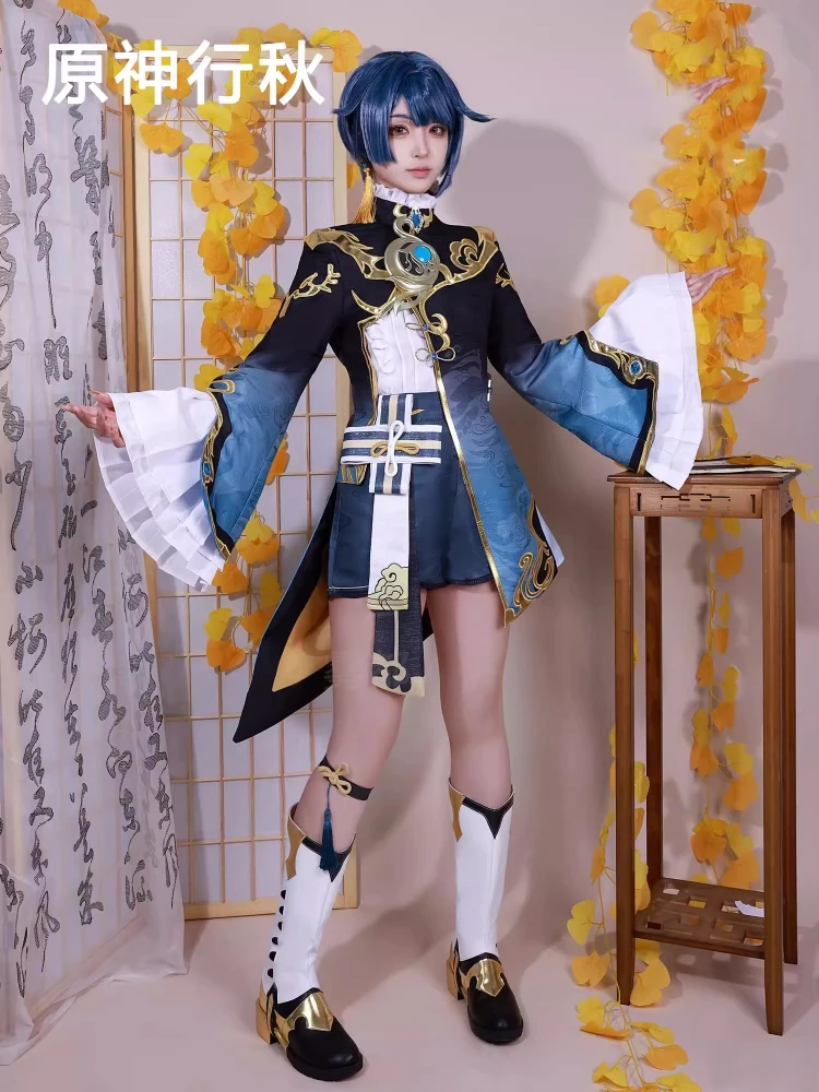 

Xingqiu Cosplay Costume Game Genshin Impact Anime Men Fashion Uniform Xingqiu Role Play Clothing Carnival Party Suit Stock