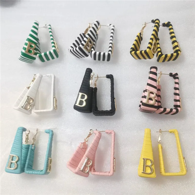 Dangle Earrings Leather Earrings Korean Pu Leather Zebra Letter Dangle Earrings For Women Fashion Bijoux Vintage Geometric Orecchini Donna