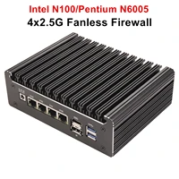 Topton Solid Fanless Firewall Mini PC Intel N100 Pentium N6005 4 LANs i226-V 2.5G DDR4 COM USB-C pfSense OPNsense ESXi Computer 1