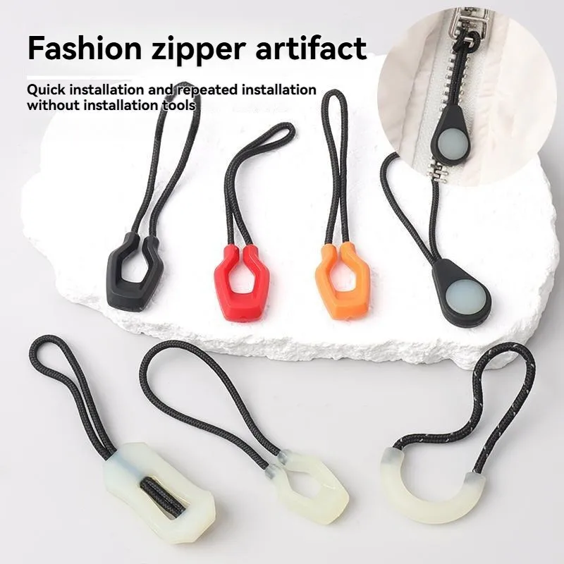 Detachable Luminous Zipper Buckle Pull Rope Zipper Tail Rope Head Bag Clothes Backpack Pulling Pendant Ornament