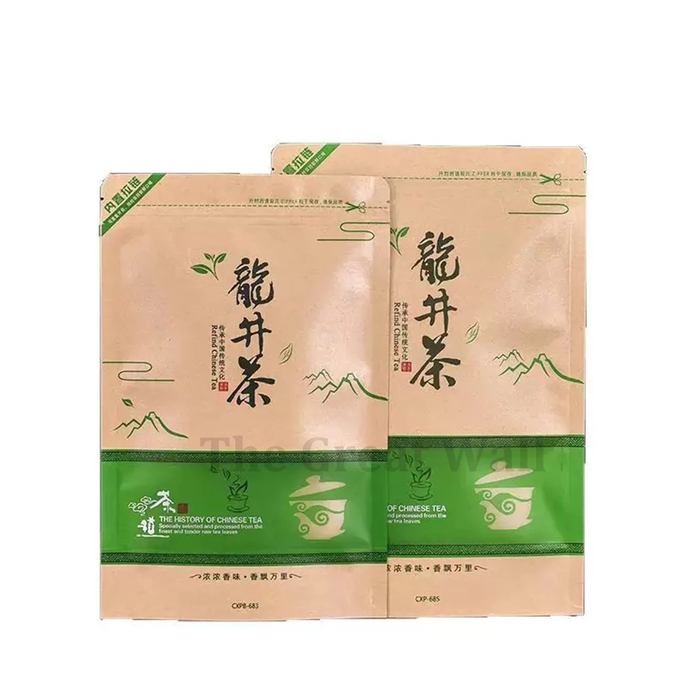 Dragon Well Chinese Green Tea Set Zipper Bags Maojian Tea Sealing No Packing Bag tea packing bags