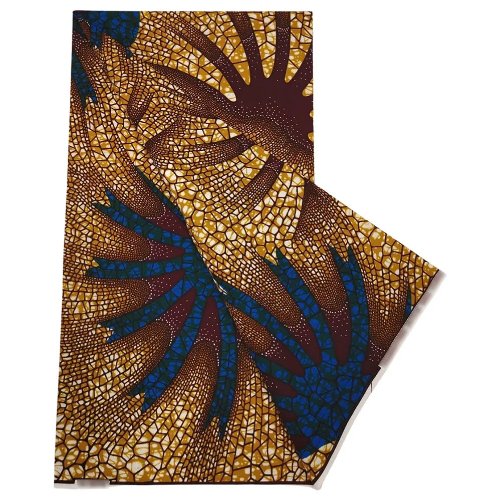 Lovely Real Wax Print Cotton Fabric Dutch Wax African Cloths 6 Yards For Sewing Good-Looking Garment 10W4