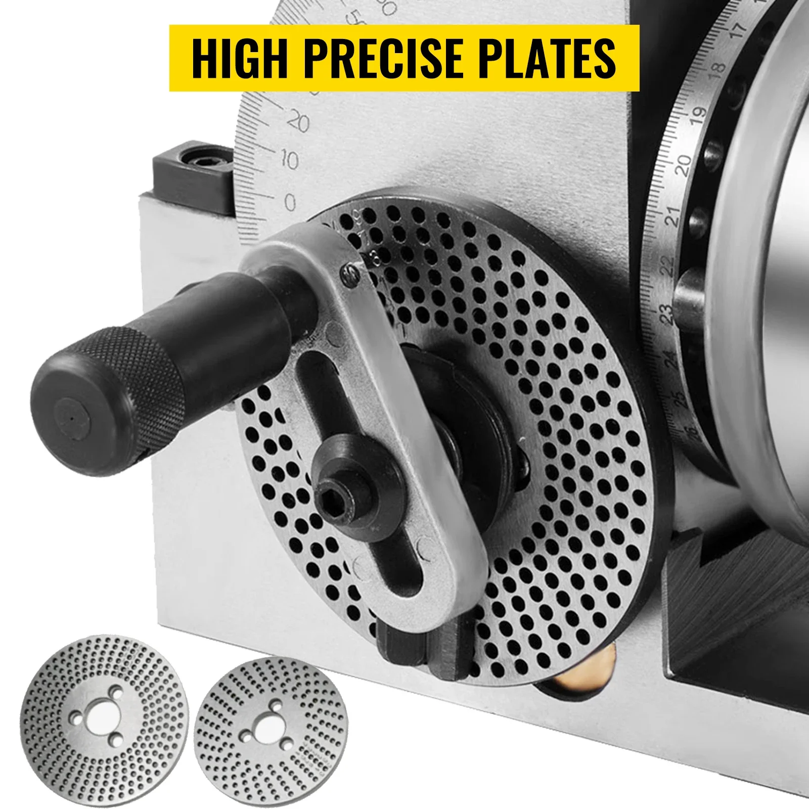 SIHAO Präzisions-Universal-Teilkopf BS-4in/5in/6in 3-Backen-Indexierkopf mit Gegenstift & Spannfutter für Bohren, Fräsen, Schleifen – Detail 8