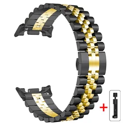 Premium Stainless Steel Watch Strap - Sleek, No - Gap Metal Band with Quick Fit Adjustment - Watch 8Classic (Black Gold - Tool)
