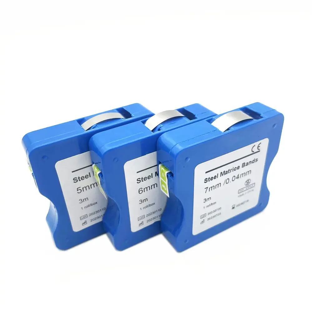 Bandes Matrices Dentaires En Acier Inoxydable Striproll Pour Restauration Dentaire - Diamètres 5/6/7 Mm Avec Résine