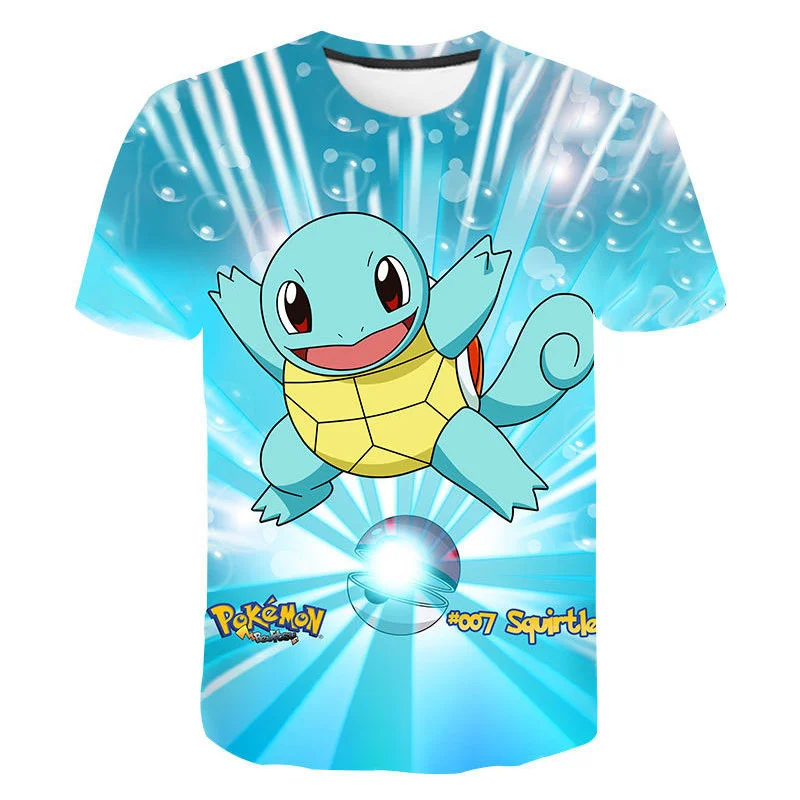 black long sleeve shirt 2022 summer new style pokemon short sleeve T shirt kid boys girls fashion cute loose T shirts fit 3-14 years old kids personalized t shirts