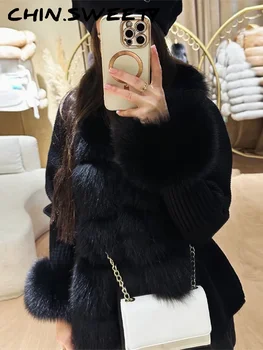 Women’s Faux Fur Patchwork Coat 1