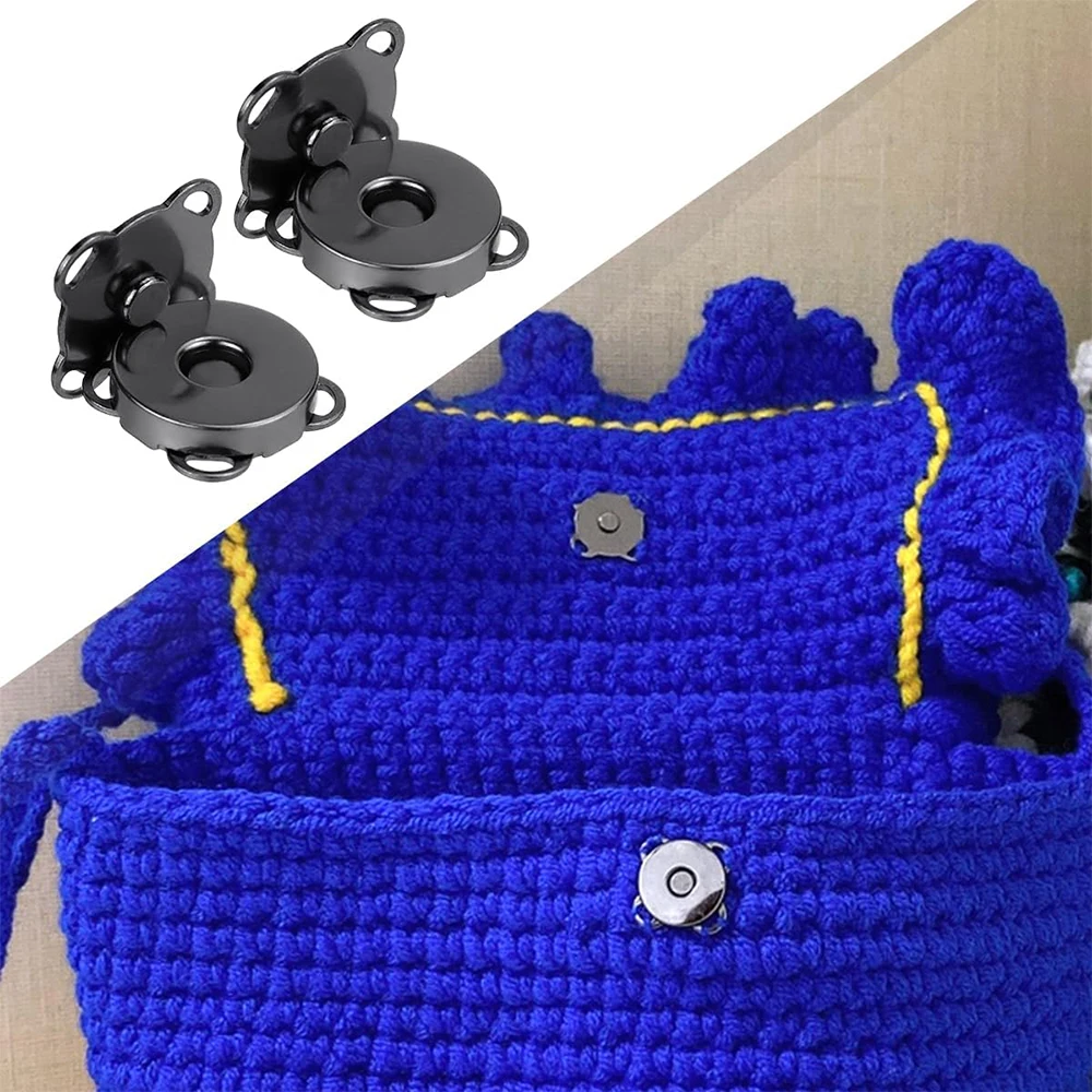 10 Sets Magnetic Snap Button Metal Plum Blossom Sew on Buttons Clasps Fasteners for Purses Handbag Clothes DIY Craft Accessories