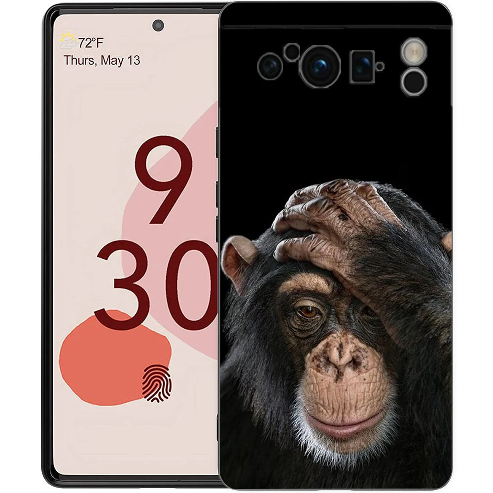 Luxurious Black Soft TPU Monkey Phone Case Cover