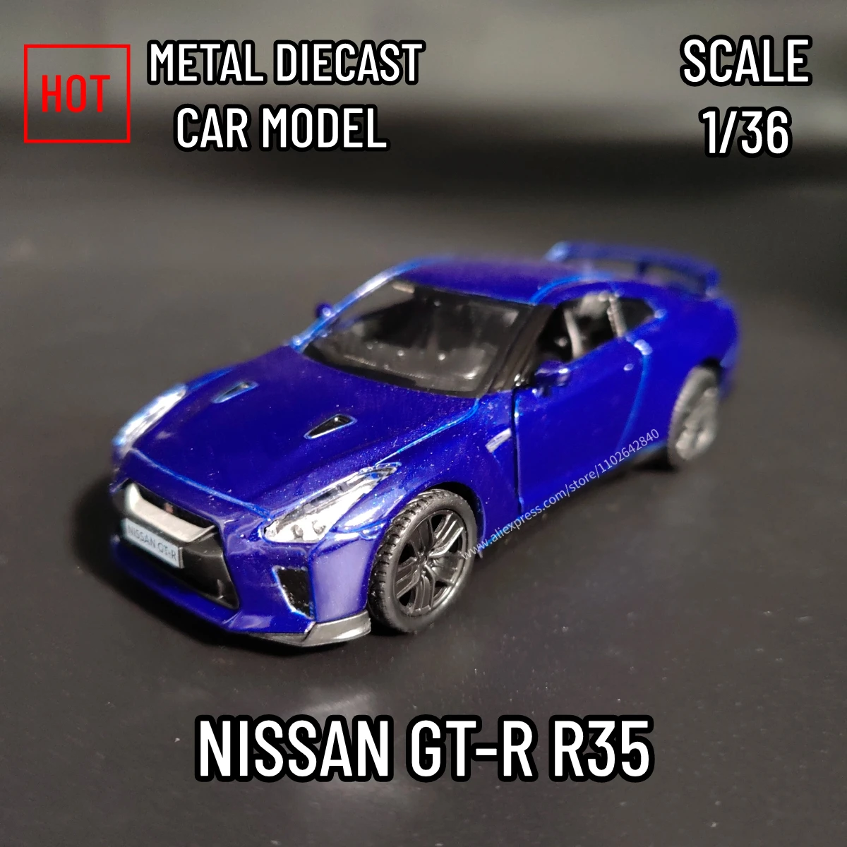 

1:36 NISSAN GT-R R35 Replica Metal Car Model Scale Diecast Vehicle Collection Home Interior Decor Gift Kid Boy Toy