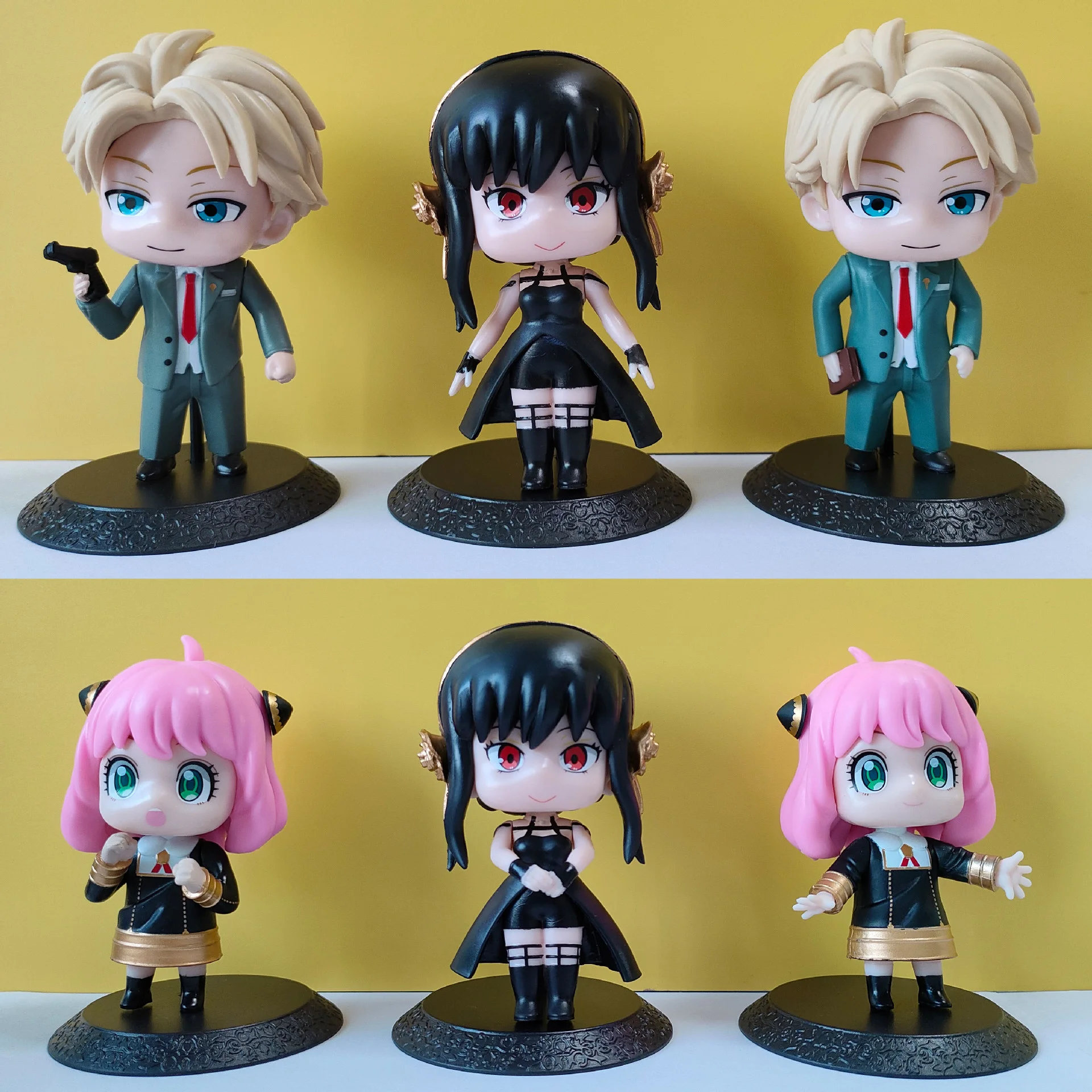 

2022 New 6 Piece Set Spy X Family Animation Figure Cosplay Hand-made Toy Cake Loid Yor Briar Car Decoration Doll