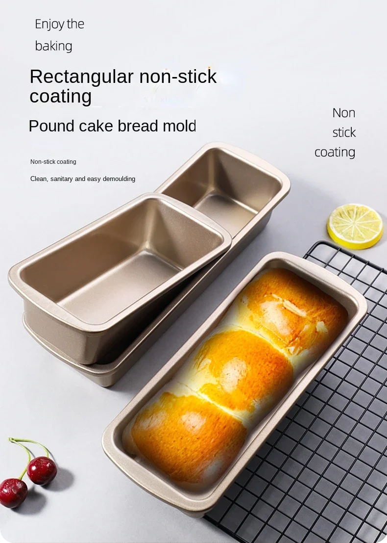 Molde para pan y pastel de libra, caja para tostadas antiadherente Rectangular, bandeja comercial para hornear en el hog