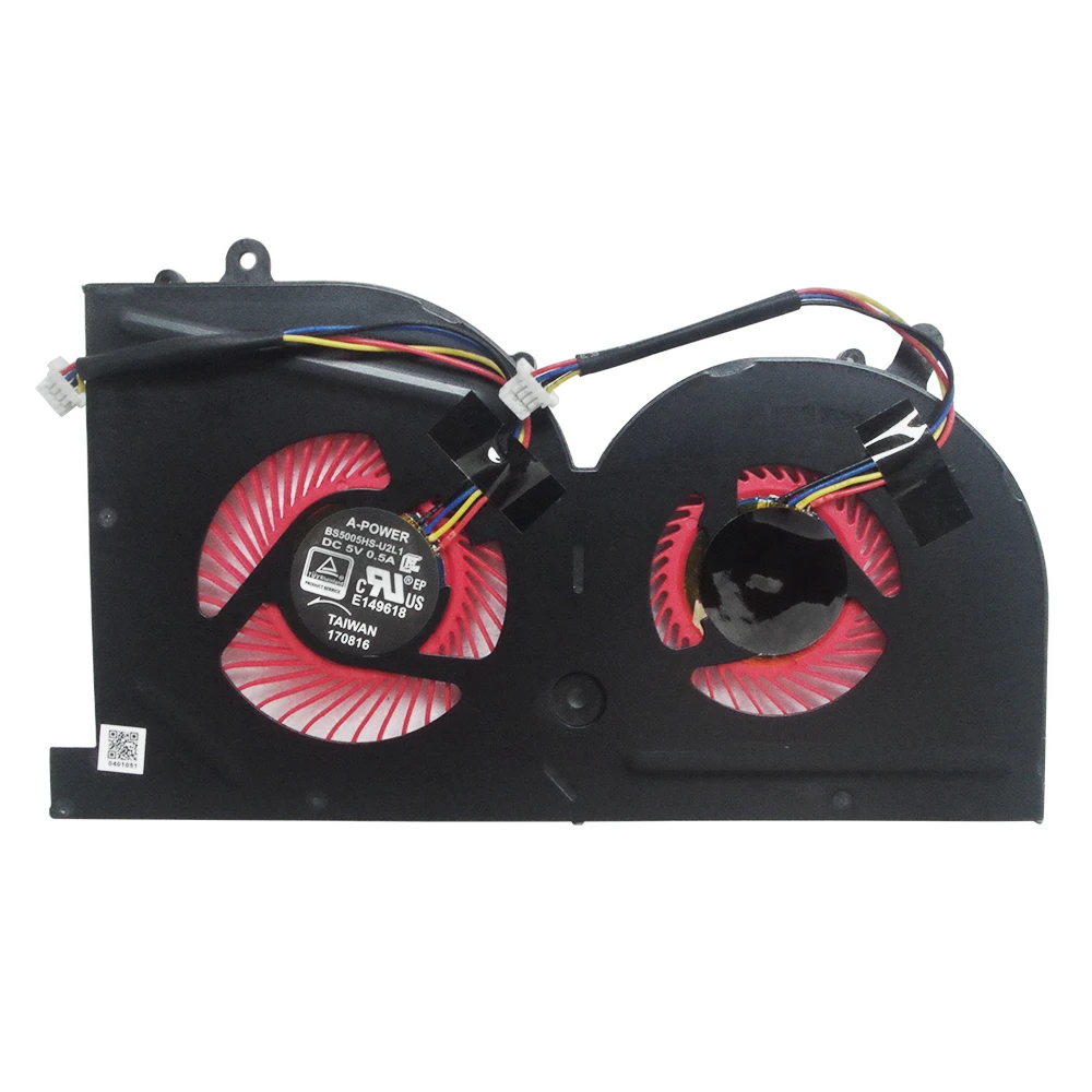 Laptop Cpu Ventilador de Refrigeração Refrigerador para Msi Gs63vr Gs63 Gs73 Gs73vr Ms17b1 Stealth Pro Cpu Bs5005hs-u2f1 Gpu Bs5005hs-u2l1 - Imagem 4