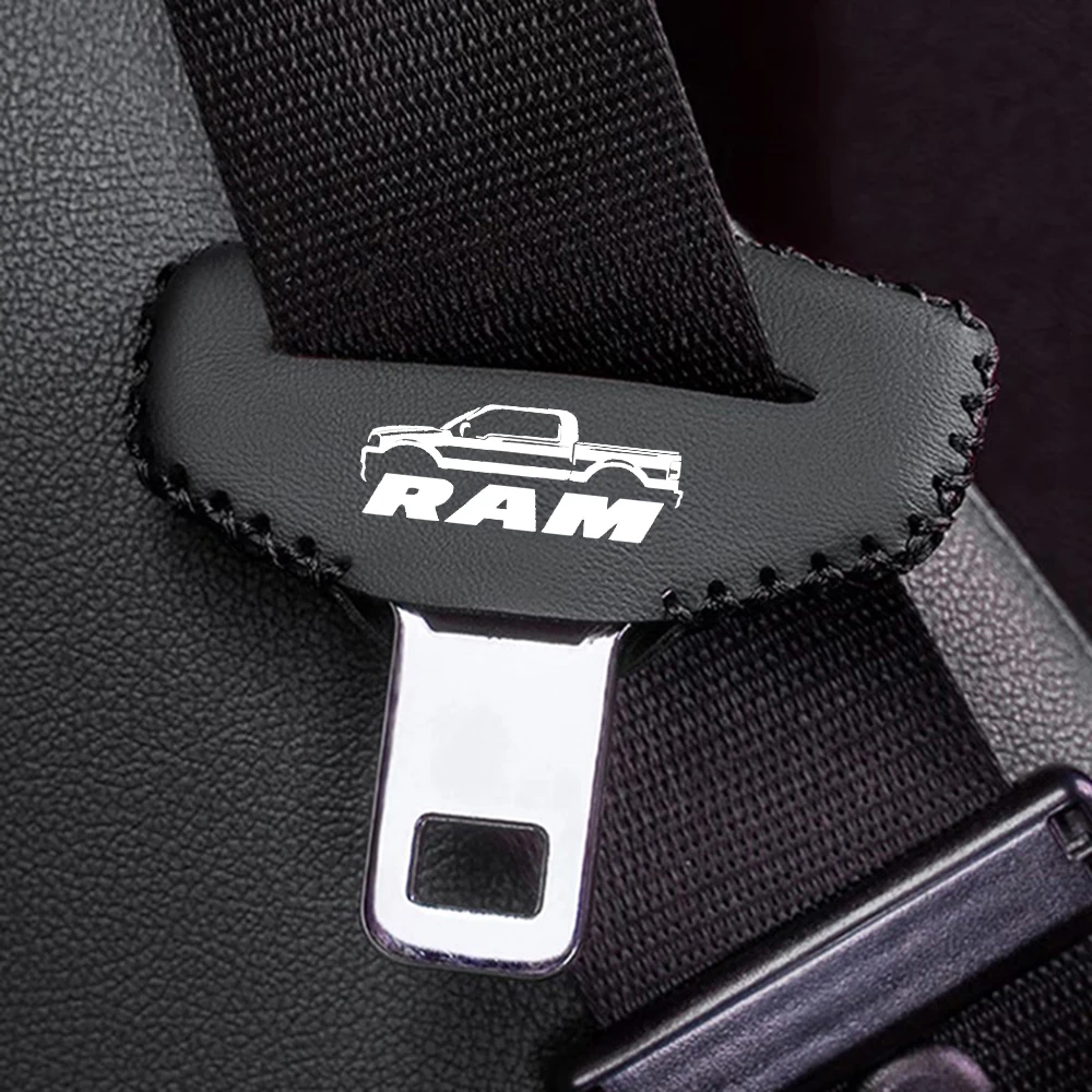 2pcs Car Seat Belt Buckle Plug Leather Car Seat Belt Clip Protective Cover for Dodge Ram 1500 2500 3500 Interior Accessories seat belt covers seat belt clip seat belt protector