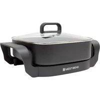 Electric Skillet, Family-Sized 3-Inch Deep with Diamond Shield Scratch-Resistant Non-Stick Finish, 12-Inch, Black 1