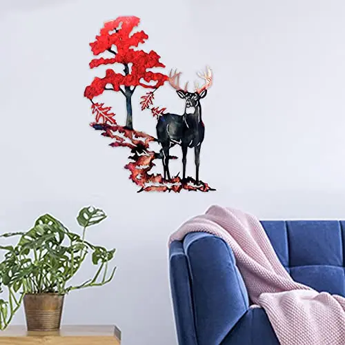 

Art White-tailed Deer Indoor Home Decoration Art Wall Mounted Decor Metal Crafts Fairy Deer Home Ornaments Hanging Decorations.