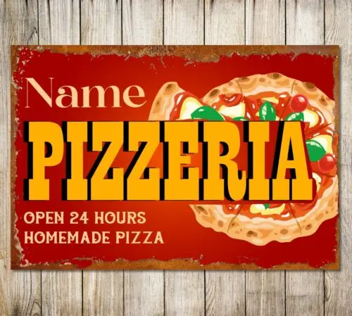 Letrero de Metal personalizado para pizzería, placa de Chef para jardín, Pizza, horno, regalo personalizado