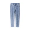 2025 Spring  Summer Brand New Men's Fit Straight Thin Cotton Stretch Jeans Classic Pocket Youth Men Lightweight Light Blue Pants 4