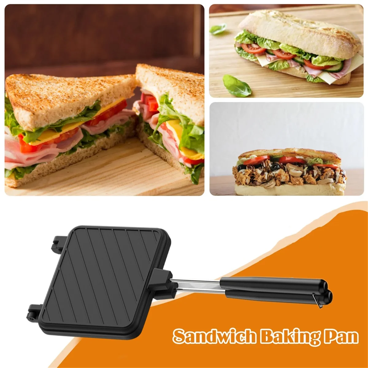 Non-Stick Coating Sandwich Mold Frying Pan Toast Breakfast Machine for Pancake Maker Bread Toast Kitchen Tool-CKFAM