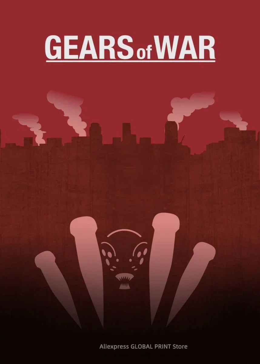 thumbnail image 1 of Póster de Gears Of War, pósteres y grabados de lienzo del juego, lienzos, pinturas, decoración del hogar, 1 of 5