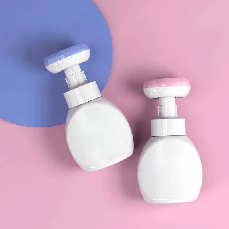 Small Flower Shape Foam Pump PE Plastic Bottle 300ML Hand Soap Dispenser Bottle Children Plastic Pressing Type Head Bottling