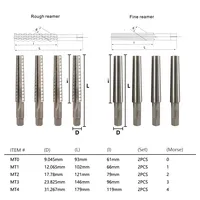 CMCP 2pcs Morse Taper Reamer Set MT0/MT1/MT2/MT3/MT4 Steel Hand Reamers For Milling Finishing Cutter Tool 2