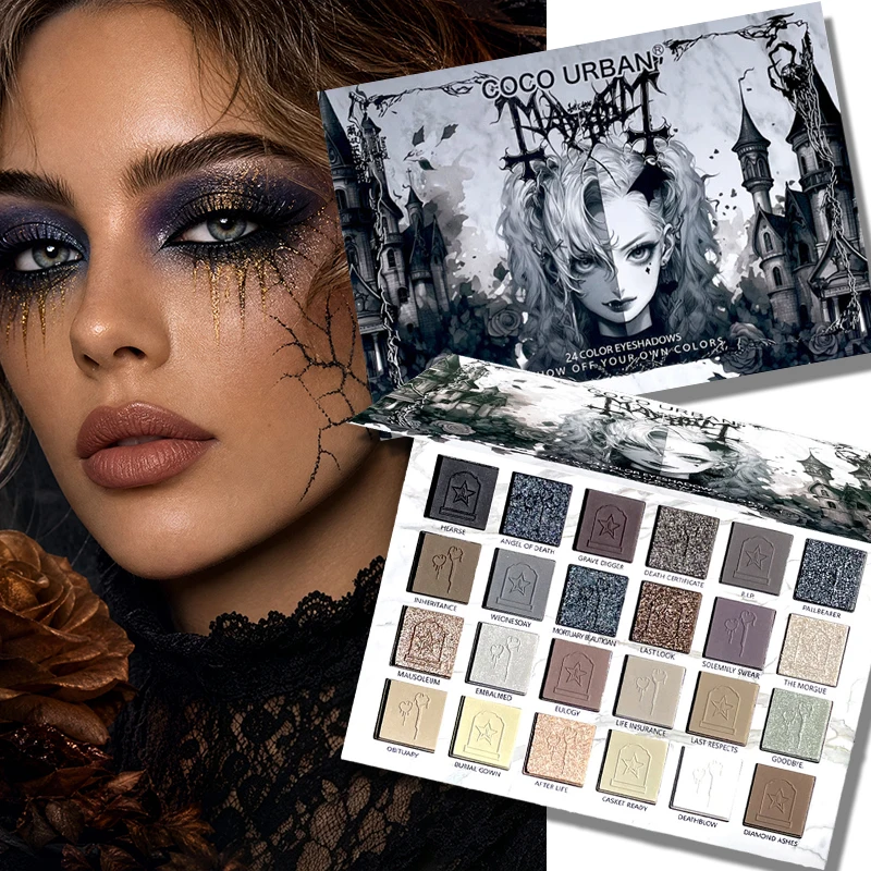 Vibrant 24-Color Smoky Eye Palette: Matte, Shimmer & Glitter Earth Tones