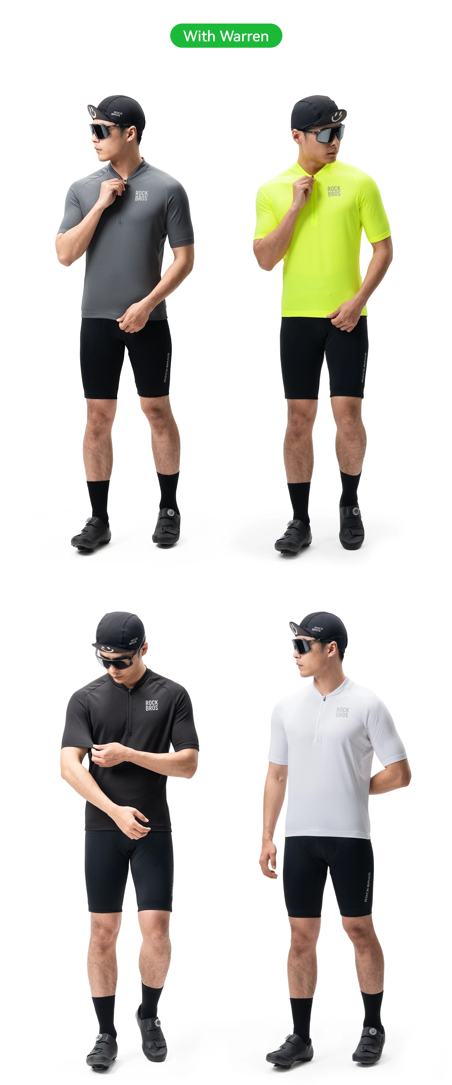 ROCKBROS Sommer Rad trikot Kurzarm Polos hirt leichte atmungsaktive schnell trocknende halbe Reiß verschluss Trikot Männer Fahrrad bekleidung – Detail 9