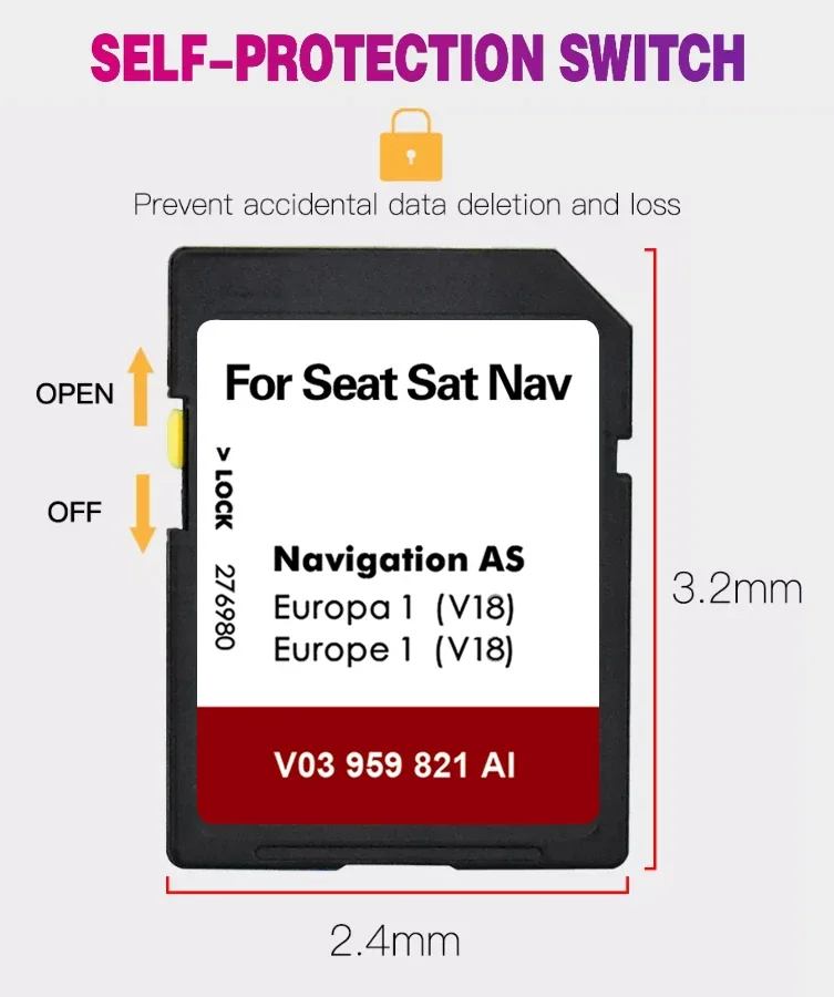 AS V18 MIB2 SD CARD LEON Ateca IBIZA TOLEDO ALHAMBRA 2023 SD CARD NAVI Map For Seat